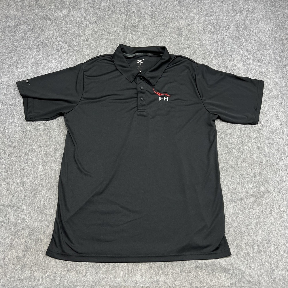 SpaceX‎ Polo Shirt Mens 3X Black FH Logo Short Sleeve Performance Golf Casual